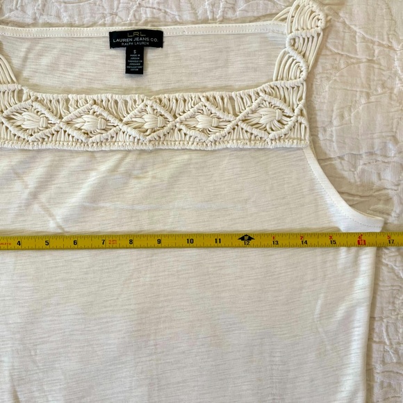 Ralph Lauren Jeans Co. Size Small Sleeveless Top Cotton Ivory - Picture 4 of 6